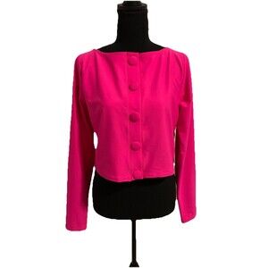 Antonio Melani Womens Size XL Swim Top Cardigan Pink Modest Long Sleeve NWT